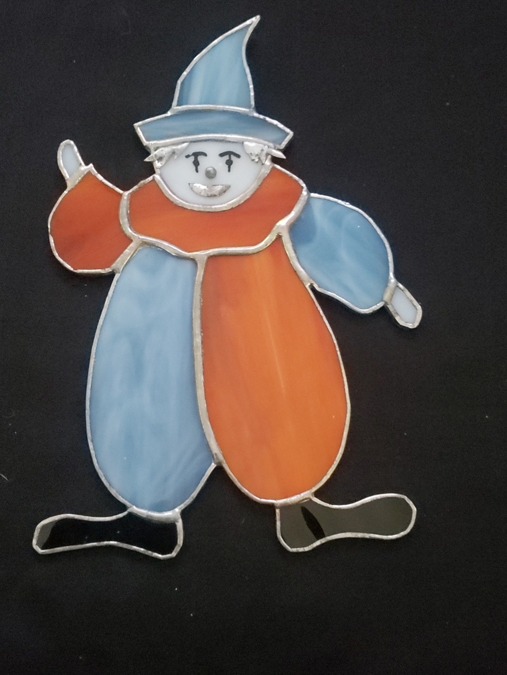 Clown Stained Glass Suncatcher - Whimsical Clown Art